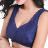 Sexy Breathable Embroidery Lace No Rims Gather Full Cup Vest Bras