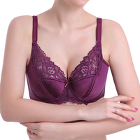Sexy Breathable Gather Push Up Jacquard Adjustable Underwire Bras