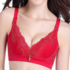 Sexy Breathable Lace-trim Wireless Unlined Soft Gather Embroidered Bras