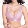 Sexy Breathable Lightly Lined Push Up Gather Underwire Lace-trim Bras
