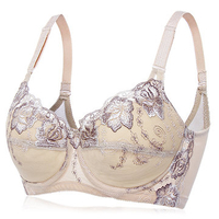 Sexy Breathable Mesh Embroidery Adjustable Bras Gather Push Up Bra