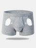 Sexy Breathable Mesh U Shaped Convex Pouch Mid Waist Boxers for Men