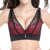 Sexy Breathable Wireless Lace-trim Low Cut Gather Soft Adjustable Bras