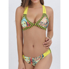 Sexy Character Printed Striped Backless Wireless Bikini Sets