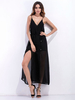 Sexy Chiffon Slit Hem Backless Camisole Women Maxi Dress