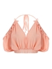 Sexy Cold Shoulder Halter Short Sleeve Women Crop Tops