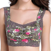 Sexy Cotton Floral Lace Hem Vest Bras Wireless Elastic Bra