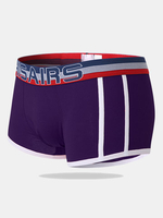 Sexy Cotton Low Waist U Convex Patchwork Boxer Underwear for Men