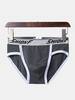 Sexy Cotton Patchwork Breathable Mid Waist U Convex Briefs Underwear for Men