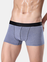 Sexy Cotton Solid Color Soft Breathable U Convex Pouch Boxers for Men