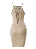 Sexy Cross Strap Backless Bodycon Sleeveless Women Mini Dress