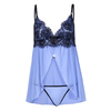 Sexy Deep Plunge Eyelash Lace Bowknot Fron Open Babydoll For Women
