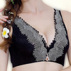 Sexy Deep Plunge Gather Rhinestone Wireless Vest Bra