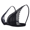 Sexy Deep Plunge Lace Hollow Out Ultrathin Wireless Adjustable Bralettes Underwear