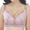 Sexy Deep Plunge Lace-trim Wireless Soft Unlined Embroidered Bras