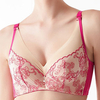 Sexy Deep Plunge Push Up Lightly Lined Gather Embroidered Bras