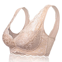 Sexy Deep Plunge Wireless Lace-trim Soft Embroidered Bras
