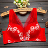 Sexy Deep Plunge Wireless Soft Breathable Gather Embroidered Bras