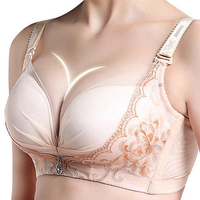 Sexy Deep V Wireless Soft Gather Embroidery Adjustable Bras