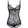 Sexy Depp Plunge Mesh Backless Unlined Hollow Out Teddies For Women