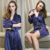 Sexy Elegant Soft Silk-like Thin Bathrobe Sleepwear For Women