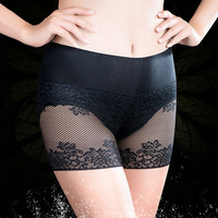 Sexy Embroidery Lace Seamless Breathable Boyshorts Mid Waist Boyshorts For Women