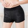 Sexy Eyelash Lace Mesh Breathable Thin Mid Waist Boyshorts For Women