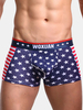 Sexy Fashion Striped Stars Printing High Elastic U Convex Pouch Boxers for Men