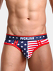 Sexy Fashion Striped Stars Printing High Elastic U Convex Pouch Briefs for Men