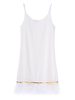 Sexy Feather Beige Women Spaghetti Strap Slip Dresses