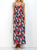 Sexy Floral Print Backless Cami O-neck Maxi Dress For Women