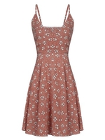 Sexy Floral Print Backless Spaghetti Strap Mini Dress For Women