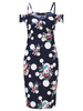 Sexy Floral Print Cold Shoulder Camisole Women Dress