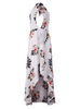 Sexy Floral Print Halter Backless Irregular Sleeveless Dress For Women