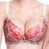Sexy Floral Printed Gather Adjustable Underwire Push Up Breathable Thin Bras