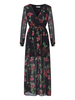 Sexy Flower Print Chiffon Maxi Dresses