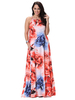 Sexy Flower Printed Strap Sleeveless Bohemian Beach Maxi Dress