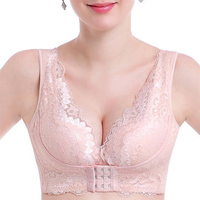 Sexy Front Closure Wireless Lace Push Up Adjustable Bras