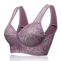Sexy Front Zipper Wireless Breathable Sports Bras Embroidery Thin Yoga Bra