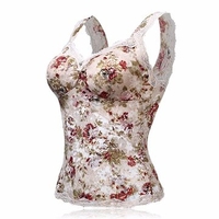 Sexy Full Lace Breathable Ultrathin Vest Bras V Neck Wireless Tank Top Bra