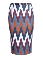 Sexy Geometric Patterns Printed Zipper Pencil Skirt For Women