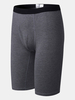 Sexy Gray Knee Length Cotton Sport Solid Color Boxer Underwear for Men