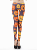 Sexy Halloween Pumpkins Printed Slim Stretch Skinny Leggings For Women