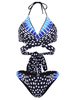 Sexy Halter Polka Dot Back Bandage Low Waist Wireless Breathable Bikini For Women