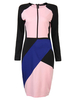 Sexy Hit Color Stitching Package Hip Dress For Office Women
