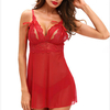 Sexy Hollow Out Sleeveless Mesh Sling Bow Backless Perspective Babydoll Dress For Women