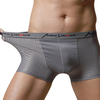 Sexy Ice Silk Mesh Breathable U Convex Modal Solid Color Boxer Underwear for Men