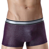Sexy Ice Silk Mid Waist Breathable Silver Pressed U Convex Boxer Underwear for Men
