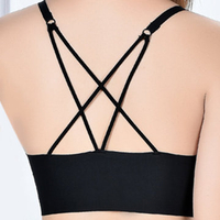 Sexy Ice Silk Seamfree Criss-cross Back Breathable Camisole Bra