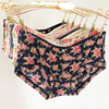 Sexy Ice Silk Seamless Printing Panties Low Waist Underwear For Women